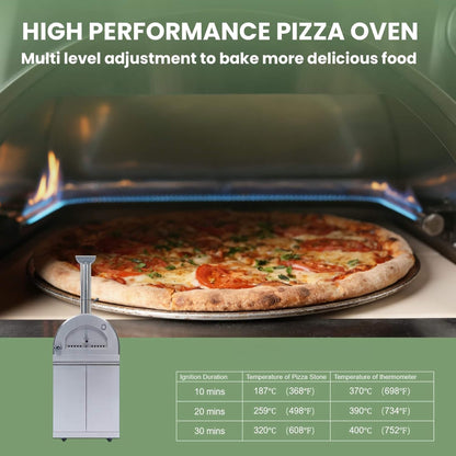 Blazon 128-Inch 6-Burner 120K BTU Outdoor Kitchen Island With Pizza Oven, Rotisserie & Refrigerator (SAK75770)