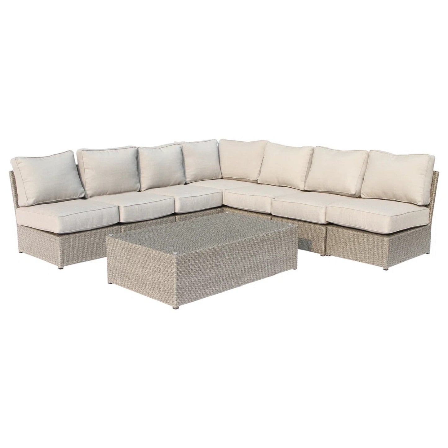 Fully Assembled 6-Seat All-Weather Wicker Patio Set with Cushions