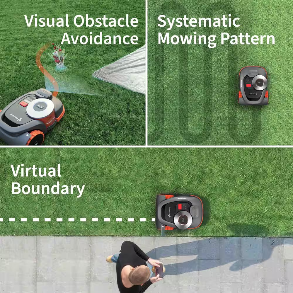 H1500N 8.3 In. Robot Lawn Mower (1/4-1/2 Acre) Rtk+Vision with Smart App Control and Rain Sensor and Obstacle Avoidance