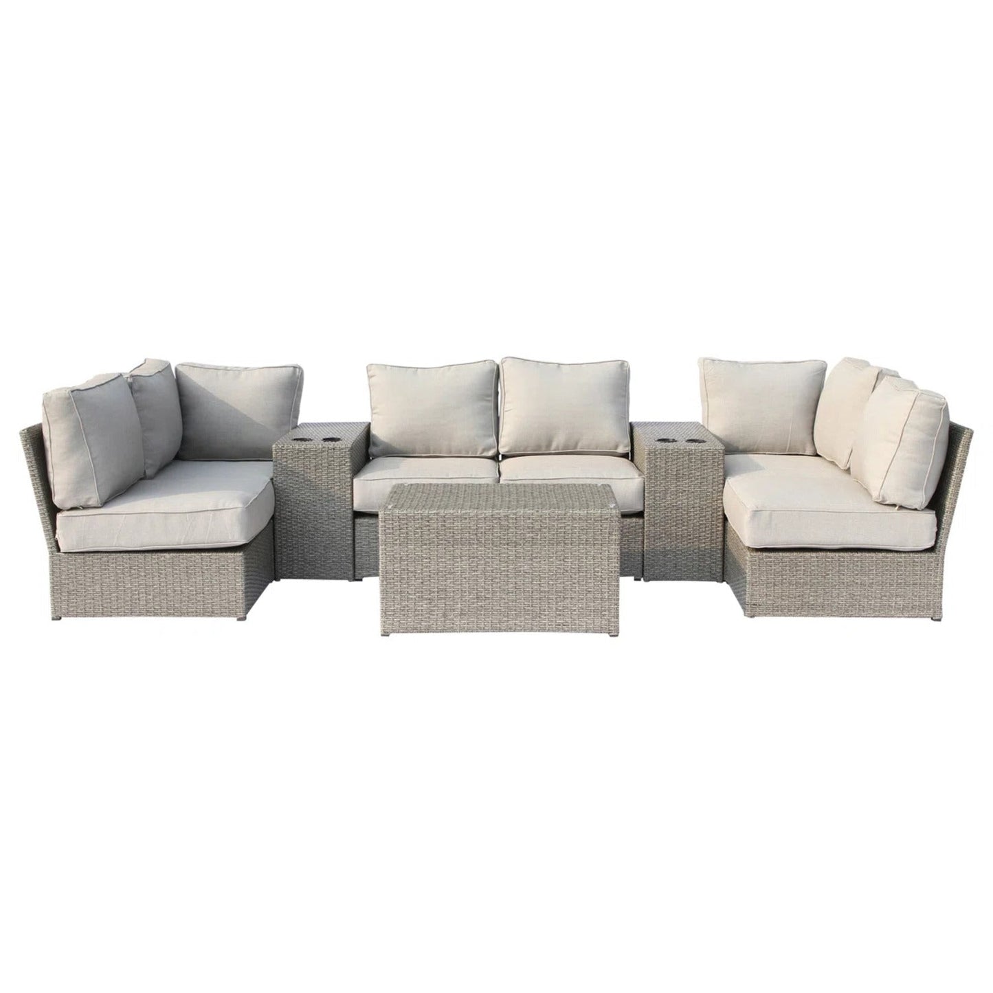 Outdoor Wicker Seating Group for 4 – Pre-Assembled with Cushions