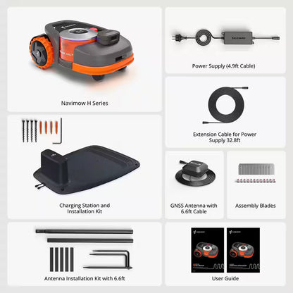 H1500N 8.3 In. Robot Lawn Mower (1/4-1/2 Acre) Rtk+Vision with Smart App Control and Rain Sensor and Obstacle Avoidance