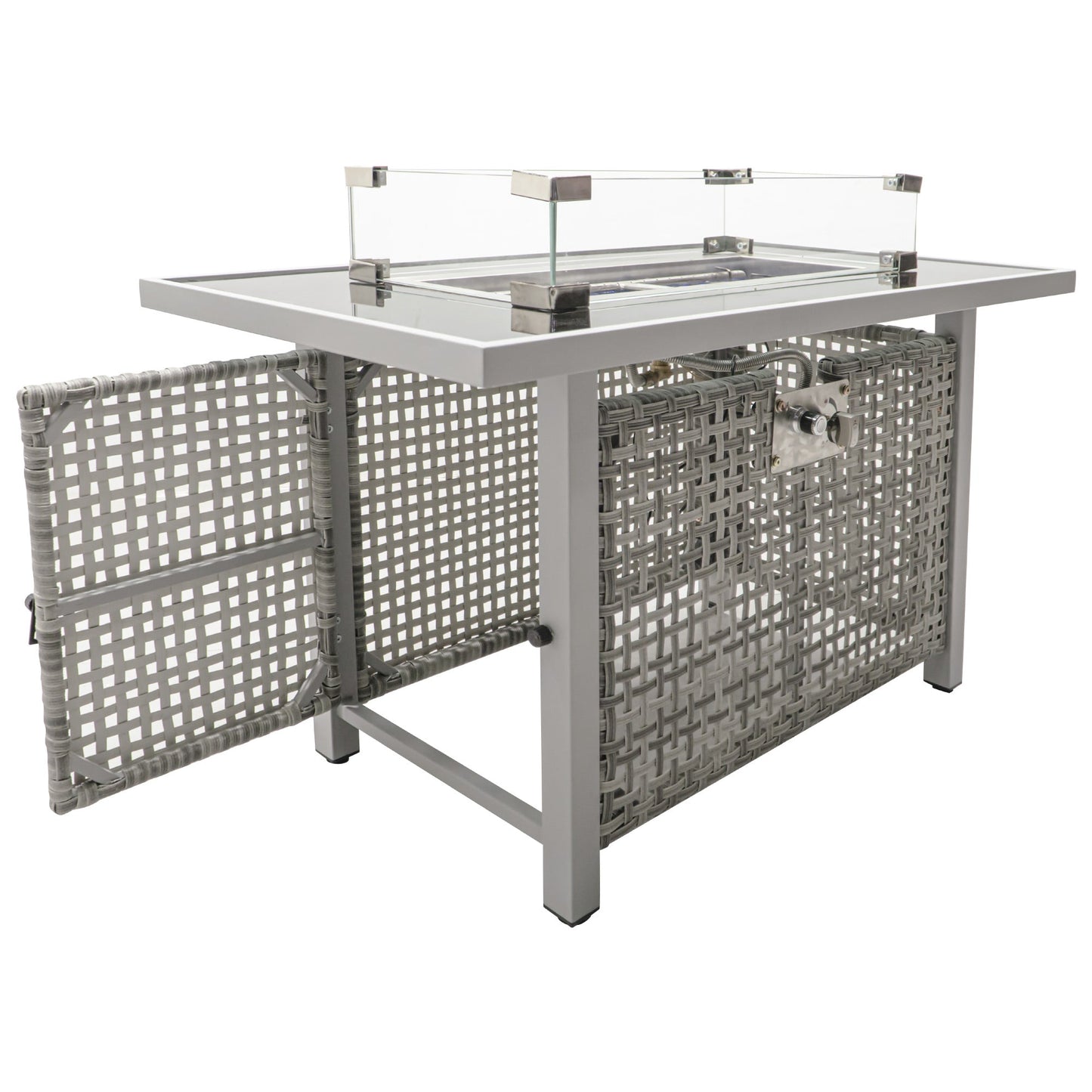 K&K 8-Piece Patio Furniture Set with 43" Fire Pit Table