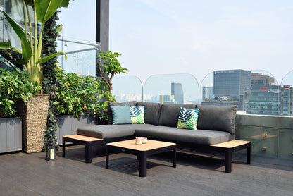 Portals Teak and Aluminum Modular Sofa 3pc Set