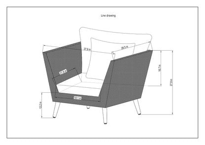 Panther Outdoor Patio Wicker and FSC Wood Seating Set