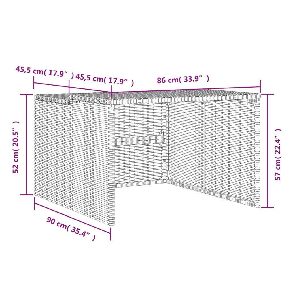 Robot Mower Garage Storage Shelter Garden Outdoor Lawn Poly Rattan - 33.9" X 35.4" X 20.5"/22.4"