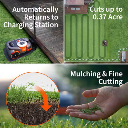 H1500N 8.3 In. Robot Lawn Mower (1/4-1/2 Acre) Rtk+Vision with Smart App Control and Rain Sensor and Obstacle Avoidance